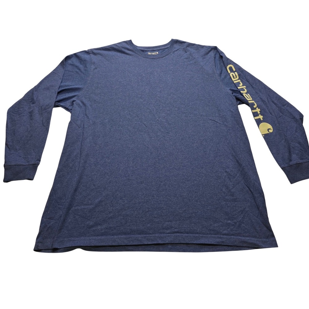 Carhartt Loose Fit Long Sleeve Graphic Logo Tee Heather Blue Mens 3XL